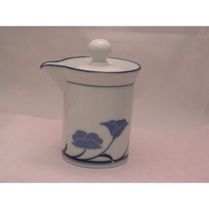 Dansk Tivoli Belles‎ Fleurs Creamer w/ Lid Blue Flowers  Milk Pitcher